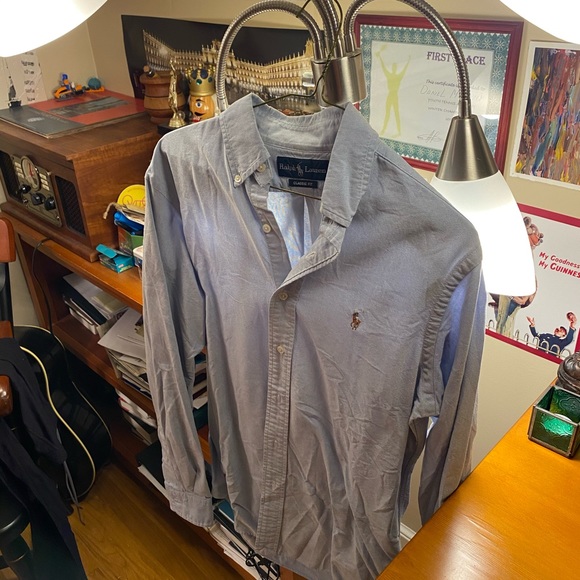 Polo Ralph Lauren Mens S Heather Blue Button Down - Picture 5 of 5